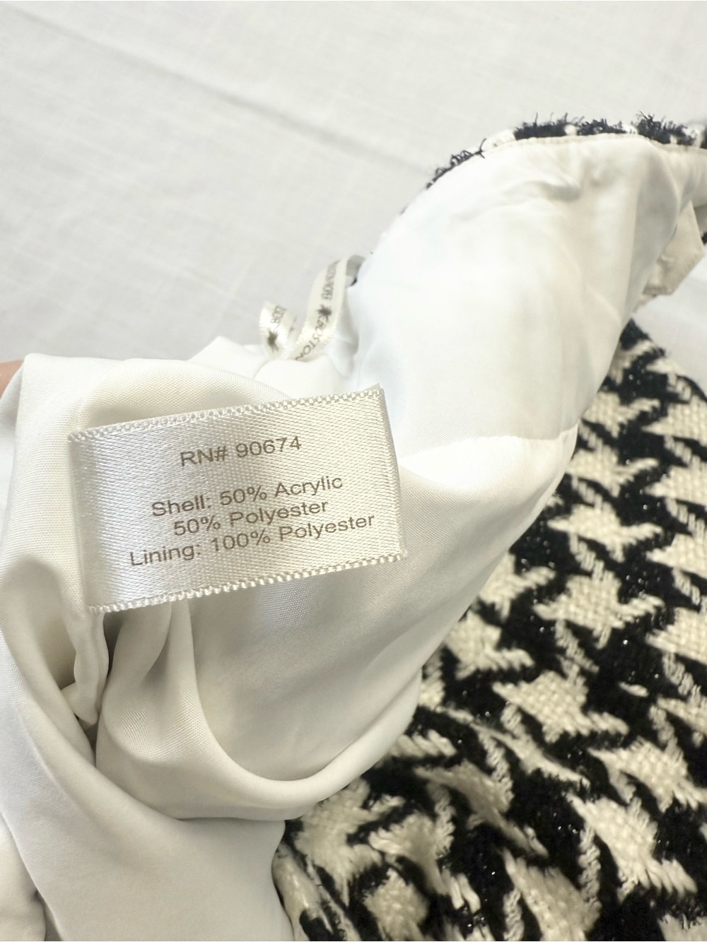 Boston Proper Large size Houndstooth Skirt Size 12 Black White chain trim Office - Picture 7 of 9